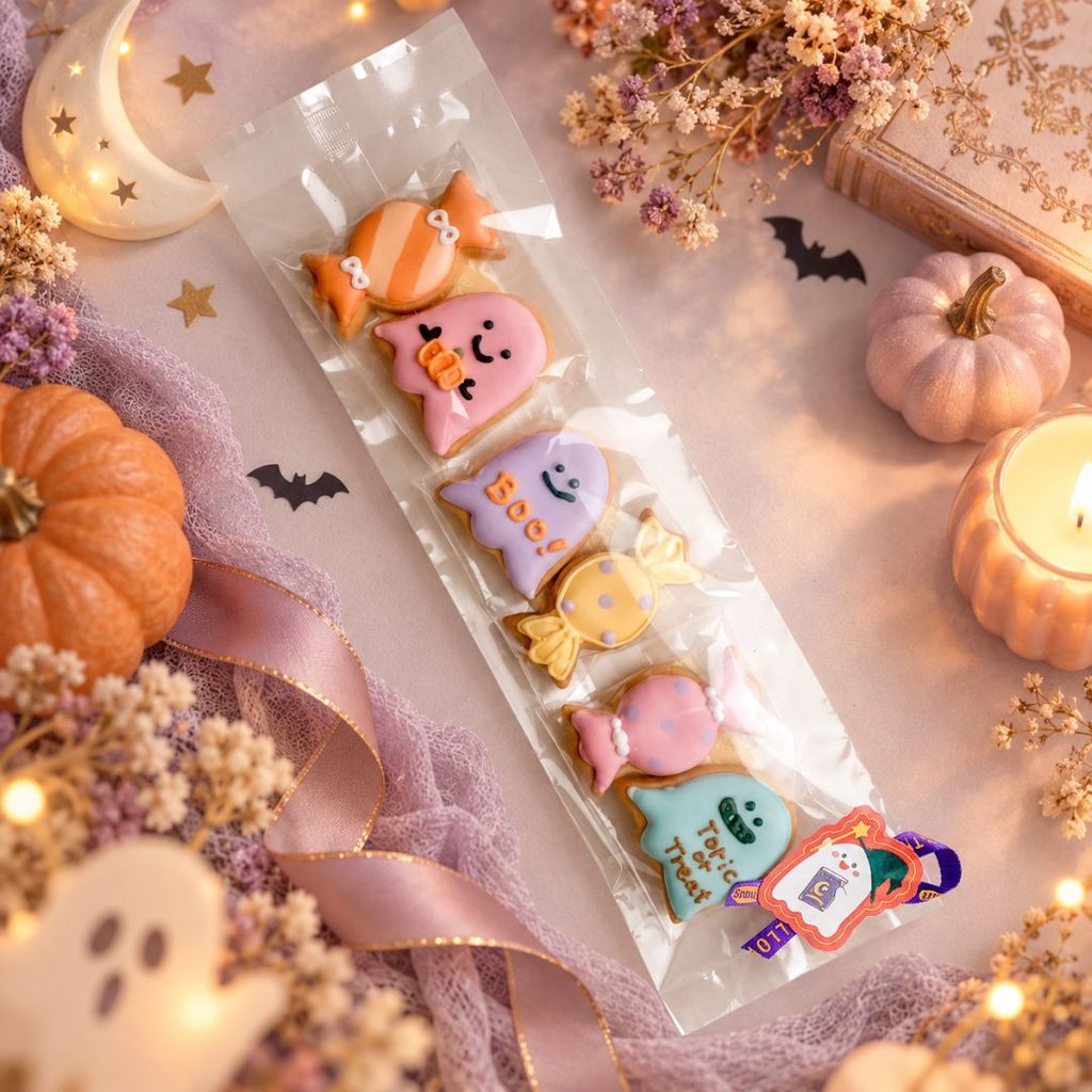 「Trick or Treat!」と言いたくなるような、6個入りのハロウィンクッキー。
